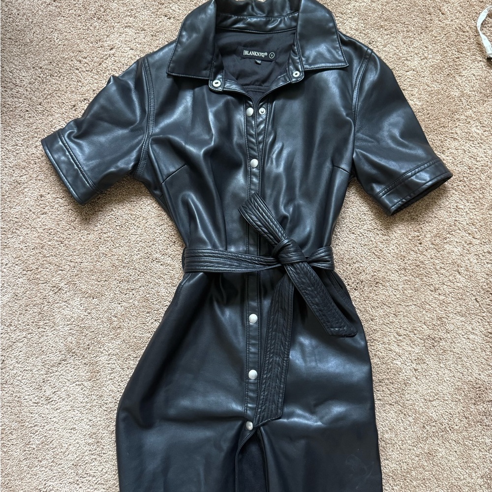 Blank NYC Black Faux Leather Dress